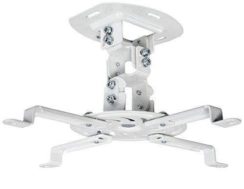 VIVO Universal Adjustable White Ceiling Projector | Projection Mount Extending Arms Mounting Bracket (MOUNT-VP01W)