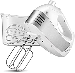 Hand Mixer Electric, Cusinaid 5-Speed Hand Mixer with Turbo Handheld Kitchen Mixer Includes Beaters, Dough Hooks and Storage Case, White