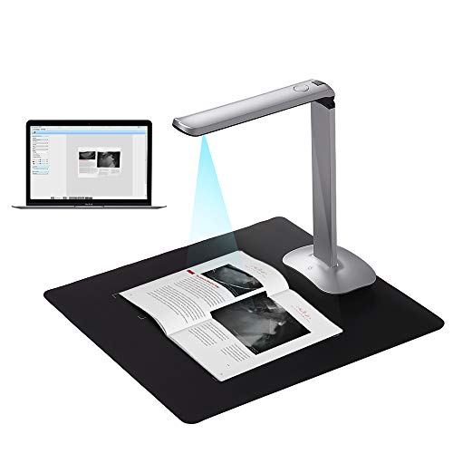 Aibecy F50 Foldable High Speed USB Book Image Document Camera Scanner 15 Mega-Pixels A3 & A4 Scanning Size with LED Light AI Technology USB Foot Pedal for Classroom Office Library Bank for Windows