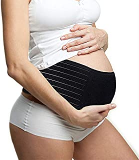 Maternity Belt Pregnancy Support Belt Bump Band Abdominal Support Belt Belly Back Bump Brace Strap (Black)