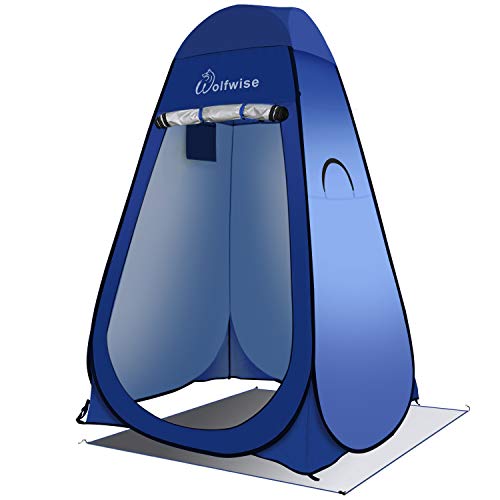 WolfWise Dressing Tent Shower Privacy Portable Camping Beach Toilet Pop Up Tents Changing Room Outdoor Backpack Shelter Blue