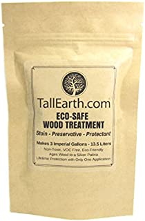 ECO-Safe Wood Treatment - Stain by Tall Earth Wood Preservatives - 1/3/5 Gallon Sizes - Non-Toxic/VOC Free/Natural Source (3 Gallon)