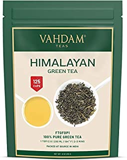 VAHDAM, Green Tea Leaves from Himalayas (100+ Cups) 9oz Bag - 100% Natural Weight Loss Tea & Slimming Tea | POWERFUL ANTIOXIDANTS| Kombucha Tea | Green Tea Loose Leaf Best for Detox