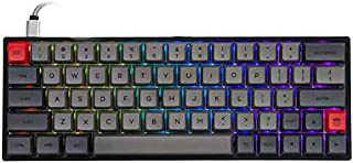 EPOMAKER GK64XS 60% RGB Hot Swappable Bluetooth Mechanical Keyboard with Split Spacebar, 1900mAh Battery, Fully Programmable for Gamers (Gateron Red Switch, Grey Black)