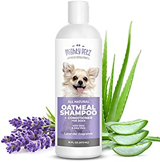 2-in-1 Oatmeal Dog Shampoo and Conditioner  All Natural Relief for Itchy, Dry, Sensitive Skin with Soothing Aloe Vera + Baking Soda + pH balanced. Get Smelly Dogs Coat Fresh and Moisturized, 16 oz