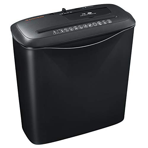 8-Sheet Strip Cut Home Paper Shredder,Bonsaii CD and Credit Card Office Shredder Machine with Overheat and Overload Protection,3.5 Gallons Wastebasket,Black (S120-C)