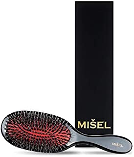 Professional Styling Boar Bristle HairBrush for Women, Men and Kids. Best Detangler for Hair extensions. Approved by Salon. Made by MISEL.