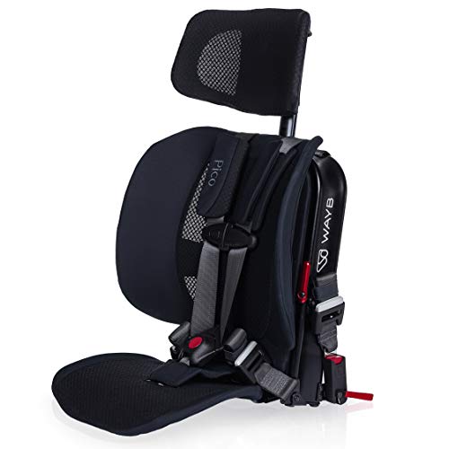 WAYB Pico Travel Car Seat, Black | Portable and Foldable | Forward-Facing Convertible Car Seat | Toddler Car Seat | 5-Point Harness | Everyday, Carpool, Rideshare and Airplane