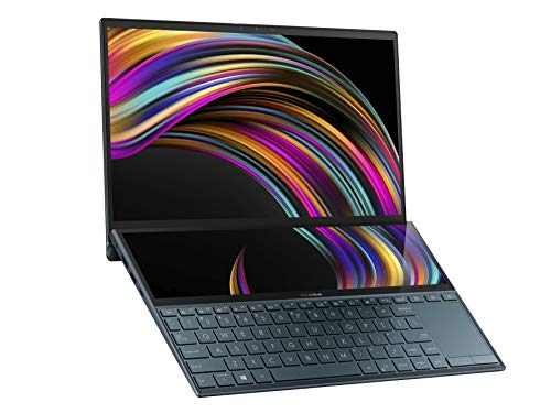 ASUS ZenBook Duo UX481 14 FHD NanoEdge Bezel Touch Display, Intel Core i7-10510U CPU, 8GB RAM, 512GB PCIe SSD, Innovative ScreenPad Plus, Windows 10 Home, Celestial Blue, UX481FA-DB71T