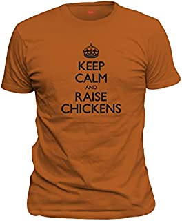 shirtloco Men's Keep Calm and Raise Chickens T-Shirt, Texas Orange 3XL