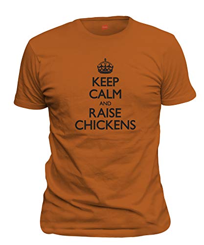 shirtloco Men's Keep Calm and Raise Chickens T-Shirt, Texas Orange 3XL