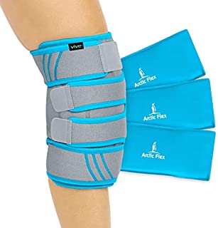 Vive Knee Ice Pack Wrap - Cold/Hot Gel Compression Brace - Heat Support Strap for Arthritis Pain, Tendonitis, ACL, Athletic Injury, Osteoarthritis, Women, Men, Running, Meniscus and Patella Surgery