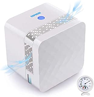 PERSARBO Small Dehumidifier for Basement Bathroom Bedroom Closet RV, Portable Dehumidifier for 2100 Cubic Feet (260 sq ft), Mini Air Dehumidifier with Thermometer Hygrometer