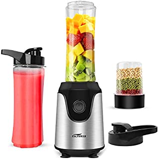 Blender for Shakes and Smoothies, Premium Smoothie Blender, Powerful Personal Blender for Ice Milkshake/Frozen Fruit Vegetable Drink, with 2pcs 20oz Juice Bottle & 3.3oz Bean Grind Cup