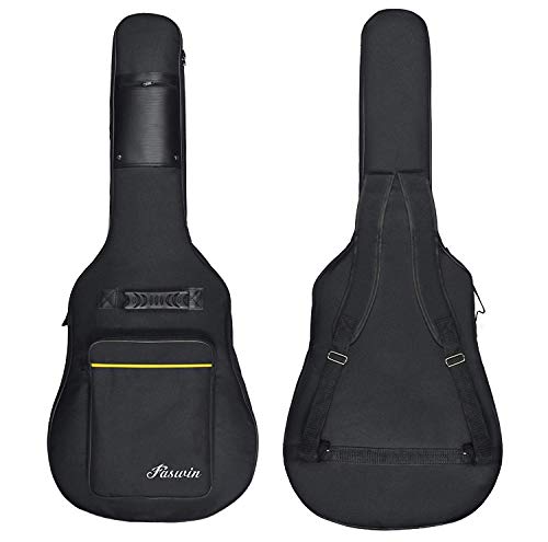 Faswin 41 Inch Guitar Bag Dual Adjustable Shoulder Strap Acoustic Guitar Gig Bag - Black