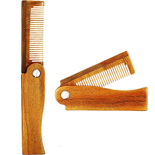 2 Packs Folding Wooden Comb