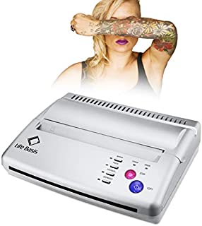 Life Basis Tattoo Stencil Transfer Machine Thermal Tattoo Kit Copier Printer Thermal Printer for Temporary and Permanent Tattoos Free 10pcs Tattoo Stencil Transfer Paper Silver Update Version