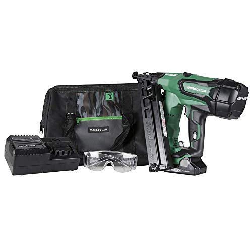 Metabo HPT Cordless Finish Nailer Kit | 18V - 3.0 Ah Lithium Ion Battery | Brushless Motor | 15 Gauge | Lifetime Tool Warranty (NT1865DMA)