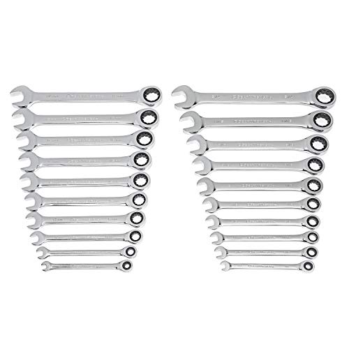 GEARWRENCH 20 Pc. Ratcheting Wrench Set, SAE/Metric - 35720