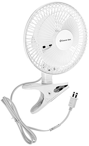 CCC Comfort Zone Comfort Zone 6 Inch Clip-On Fan | Great for Table Tops, Night Stands and anywhere you need Light, White - CZ6C