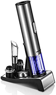 REDMOND Electric Wine Opener,6-in-1 Corkscrew and Preserver,Automatic Rechargeable Cordless Vacuum Pump and Bottle Opener Set,WO004