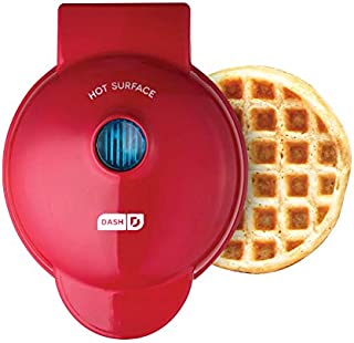 Dash DMW001RD Machine for Individual, Paninis, Hash Browns, & other Mini waffle maker, 4 inch, Red