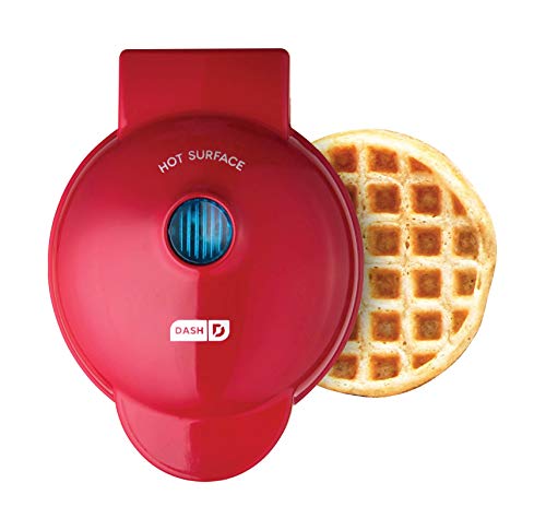 Dash DMW001RD Machine for Individual, Paninis, Hash Browns, & other Mini waffle maker, 4 inch, Red