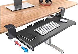 Clamp On Keyboard Tray Under Desk Storage - Ergonomic Desk Drawer Computer Keyboard Stand Under Desk Drawer - Under Desk Keyboard Tray Desk Extender - Office Keyboard Drawer Keyboard Stand for Desk