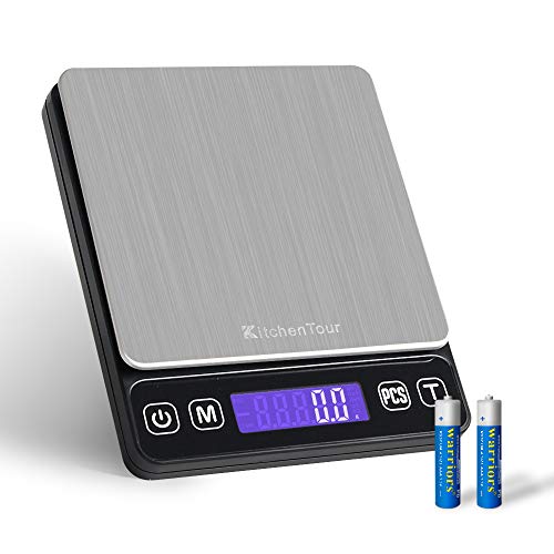 Digital Postal Scale - 0.001oz 3000g Small Portable Electronic Pocket Scale with Back-Lit LCD Display (Batteries Included)