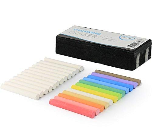 Kedudes Non-Toxic White Dustless Chalk and Colored Dustless Chalk