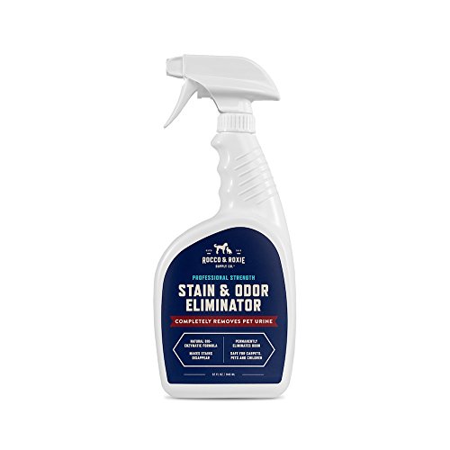 Rocco & Roxie Supply Professional Strength Stain and Odor Eliminator, Enzyme-Powered Pet Odor and Stain Remover for Dogs and Cat Urine, Spot Carpet Cleaner for Small Animal, 32 oz.