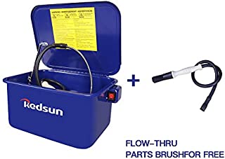 Red Sun Parts Washer 3.5 Gallon Capacity Tank Cabinet Electric Solvent Pump&Brush Protable Automotive Parts Cleaner for Wheel Bearings, Gears, and carburetors (Blue)