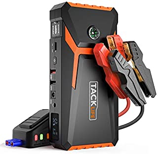 TACKLIFE T8 800A Peak 18000mAh Car Jump Starter (up to 7.0L Gas, 5.5L Diesel Engine) with LCD Screen, USB Quick Charge, 12V Auto Battery Booster, Portable Power Pack with Built-in LED Light