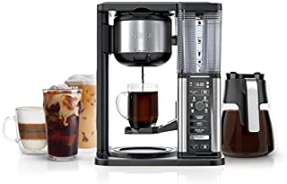 Ninja Specialty Fold-Away Frother (CM401) Coffee Maker, Single Serve to 10 Cup (50 oz.), Glass Carafe