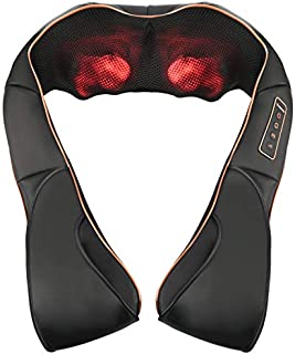 Shiatsu Back Neck and Shoulder Massager with Heat - Electric Massage Pillow with 3D Deep Tissue Kneading for Lower Back, Feet, Legs Muscle Pain Relief - Home, Office, and Car Use