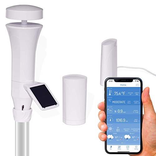 WeatherFlow Smart Home Weather Station with WiFi hub, Wireless telemetry, Lightning alerts, Solar Panel, and Weather Underground Connection.