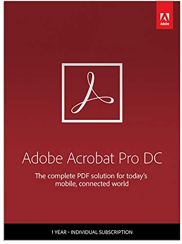 Adobe Acrobat Professional DC | PDF converter | 12-month Subscription with auto-renewal, PC/Mac