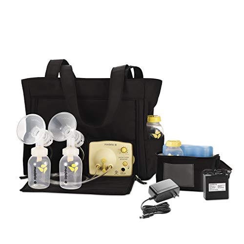 Medela Pump in Style Advanced with Tote, Electric Breast Pump for Double Pumping, Portable Battery Pack, Adjustable Speed and Vacuum, International Adapter, Built-In Bottle Holders