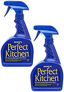 HOPE'S Perfect Kitchen Cleaner, All Purpose Cleaning Spray, No Residue Degreaser for Stovetops, Countertops, Sinks, Safe for Home Use, Pack of 2, 32 Ounce