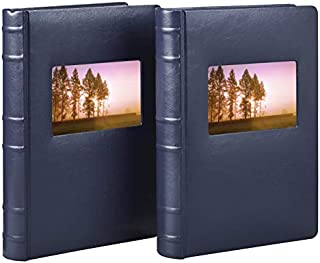 Old Town Bonded Leather Photo Album, 2 Pack (Navy)