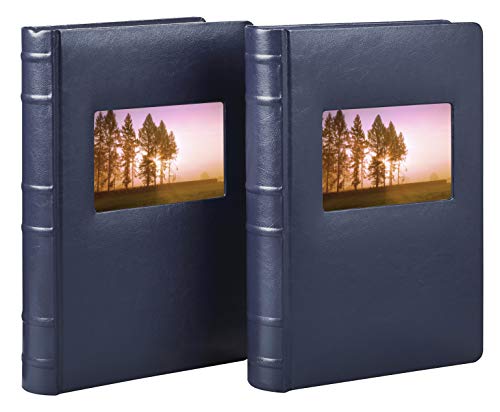 Old Town Bonded Leather Photo Album, 2 Pack (Navy)