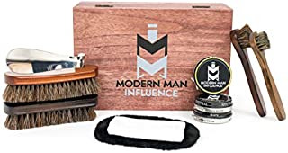 Premium Leather Care Shoe Shine Kit by Modern Man Influence, Brown, Medium