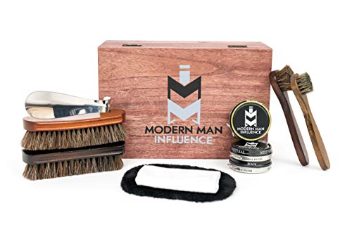 Premium Leather Care Shoe Shine Kit by Modern Man Influence, Brown, Medium