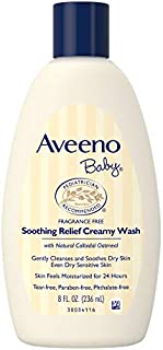 Aveeno Baby Soothing Relief Creamy Wash with Natural Colloidal Oatmeal for Dry & Sensitive Skin, Hypoallergenic & Tear-Free Formula, 8 fl. oz