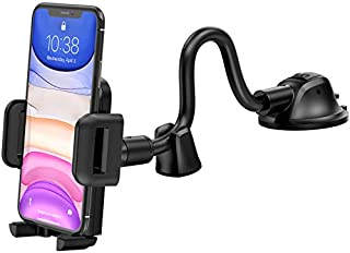 Mpow Car Phone Mount, Dashboard Windshield Car Phone Holder with Long Arm, Strong Sticky Gel Suction Cup, Anti-Shake Stabilizer Compatible iPhone 12 11 pro/11 pro max/XS/XR/X/8/7,Galaxy, Moto and More