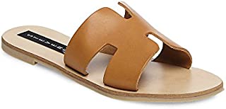 STEVEN by Steve Madden Women's Greece Flat Sandal, Cognac Leather, 8 M US