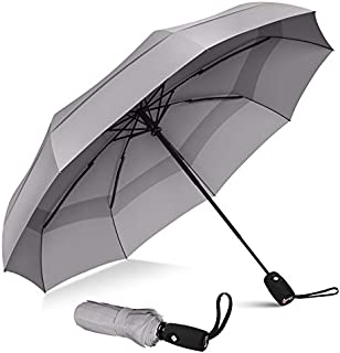 Repel Windproof Travel Umbrella with Teflon Coating (Gray)