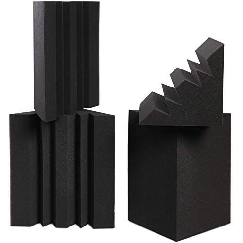 Sound Addicted - Corner Bass Traps (4 Pack) 12 x 7 x 7 inches, Sound Dampening Acoustic Foam for Home Recording Studio, Theater or Home Cinema | BabuTrap