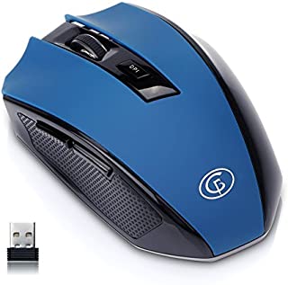 GOFREETECH 2.4GHz Portable Wireless Mouse with Nano Receiver, 5 Adjustable DPI Levels, 6 Buttons Universally Compatible, Blue