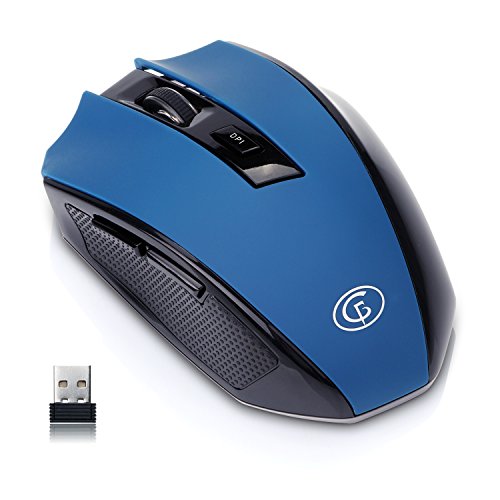 GOFREETECH 2.4GHz Portable Wireless Mouse with Nano Receiver, 5 Adjustable DPI Levels, 6 Buttons Universally Compatible, Blue